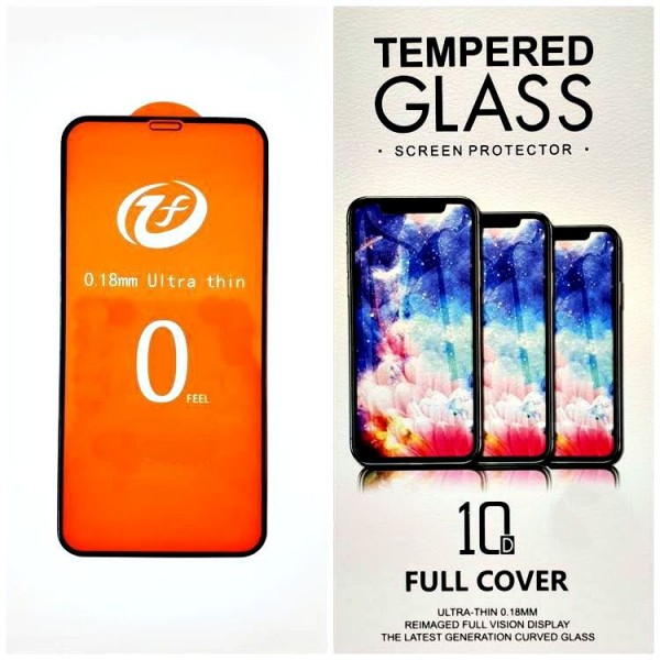 Folie de protectie din sticla securizata Full-Face 10D 0,18mm cu rama neagra pentru iPhone XS