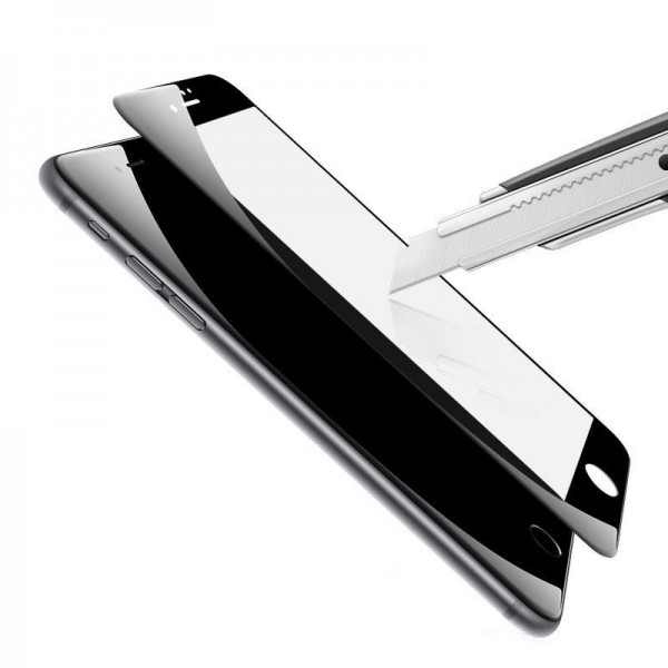 Folie de protectie din sticla securizata Full-Face 4D cu rama neagra pentru iPhone 7