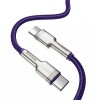 Cablu Baseus Cafule USB Tip C la USB Tip C, PD 100W, 2m lungime, cu invelis textil - Mov cu gri CATJK-D05