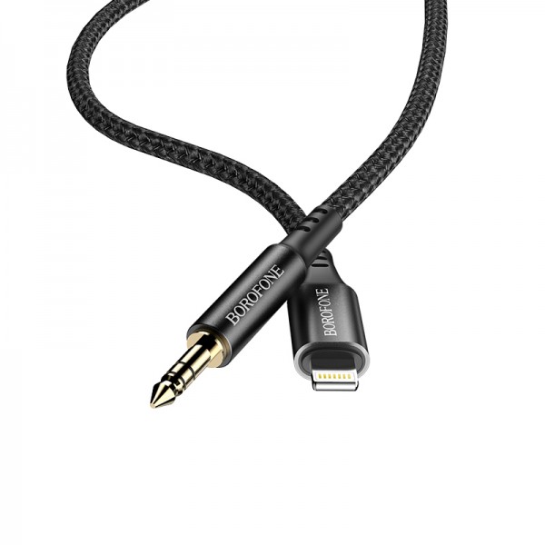 Cablu Borofone BL7 Lightning la Jack audio 3.5mm, 1m, negru