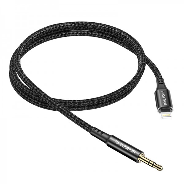 Cablu Borofone BL7 Lightning la Jack audio 3.5mm, 1m, negru