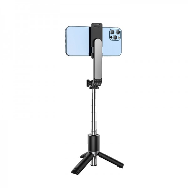Selfie Stick Borofone BY9 Streamer cu telecomanda Bluetooth detasabila si trepied, negru