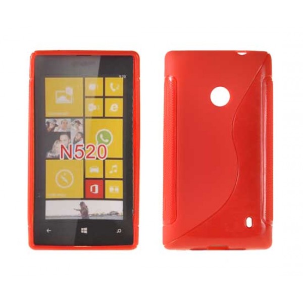 Husa silicon S-case pentru Nokia 520 Lumia rosie