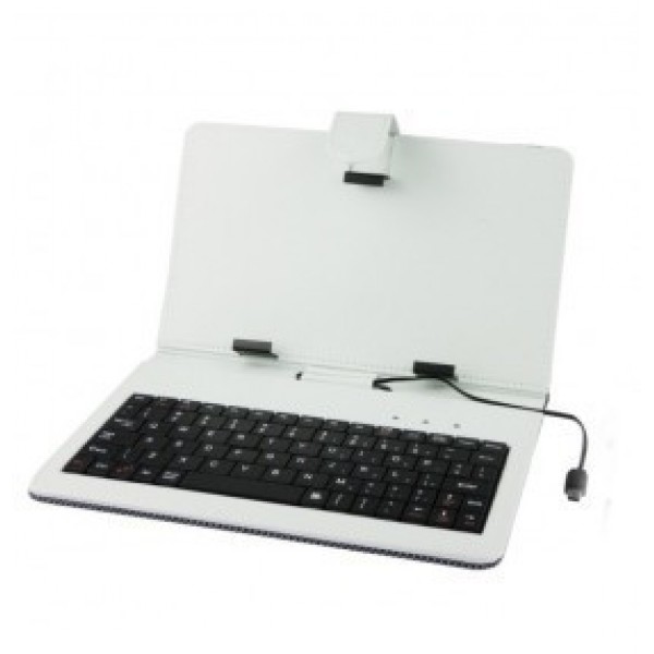 socks agency plan Husa piele ecologica alba pentru tableta 7 inch cu tastatura Micro USB -  pt1030 - xcel.ro