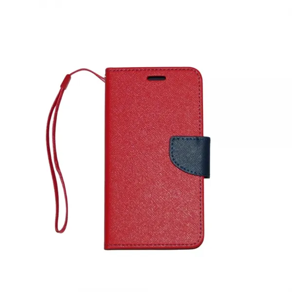 Husa flip TELONE Fancy Diary pentru Huawei P8 Lite (2017) / P9 Lite (2017) rosie cu bleumarin