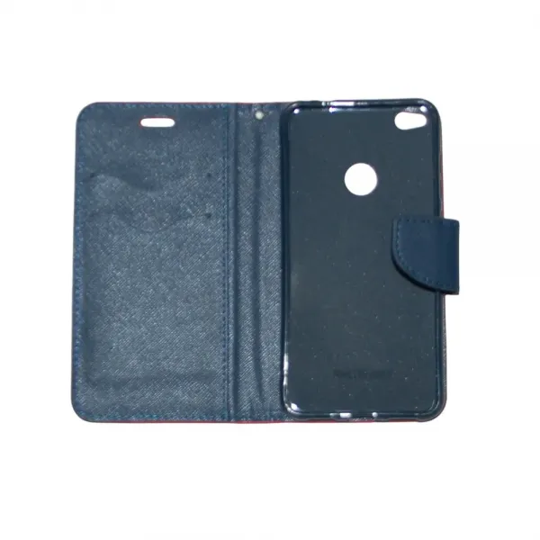 Husa flip TELONE Fancy Diary pentru Huawei P8 Lite (2017) / P9 Lite (2017) rosie cu bleumarin