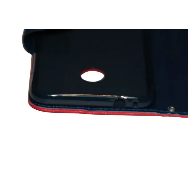 Husa flip TELONE Fancy Diary pentru Huawei P8 Lite (2017) / P9 Lite (2017) rosie cu bleumarin