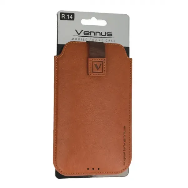 Husa piele ecologica VENNUS DEKO 1 Marime 19 (160x82x10mm) pentru Samsung S23 Ultra/S22 Ultra/M33/M23/A14 5G/Xiaomi Redmi 12C maro