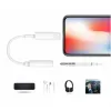 Adaptor casti compatibil iPhone Lightning la jack audio 3.5mm alb