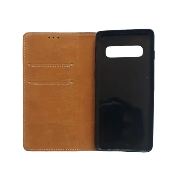 Husa flip Diary Flexy piele naturala neagra pentru SAMSUNG GALAXY S10