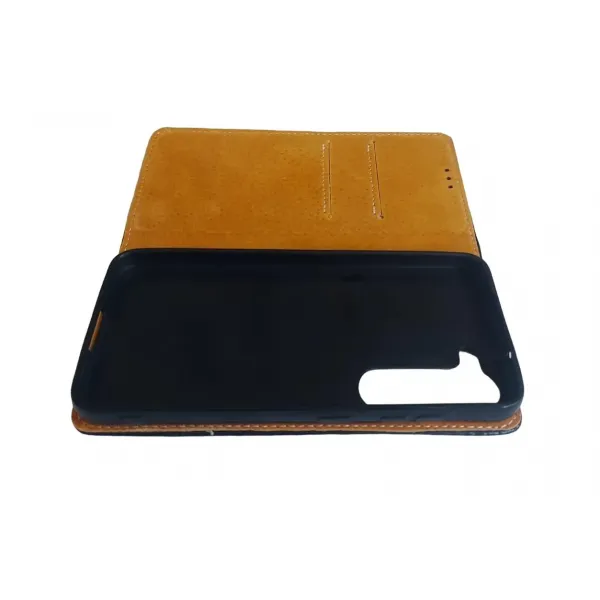 Husa flip Diary Flexy piele naturala neagra pentru SAMSUNG GALAXY S23