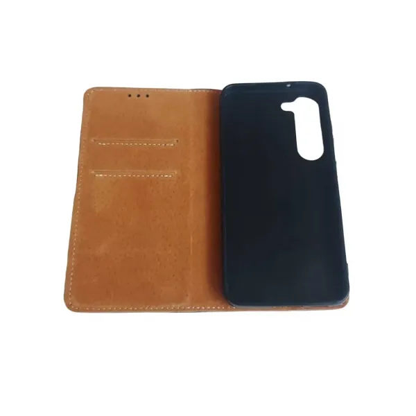 Husa flip Diary Flexy piele naturala neagra pentru SAMSUNG GALAXY S23