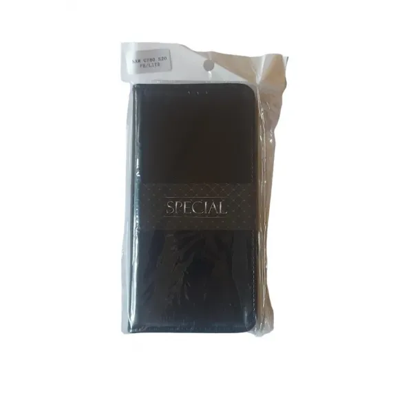 Husa flip Diary Flexy piele naturala neagra pentru SAMSUNG GALAXY S20 FE/LITE