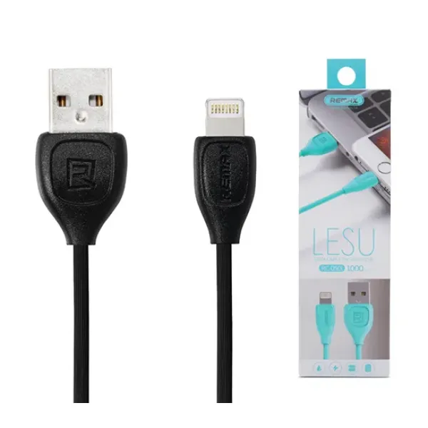 Cablu USB REMAX LESU Lightning RC-050i pentru iPhone 5/SE/6/6S/7/8/X 1m negru