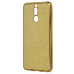 Husa de silicon cu sclipici auriu pentru Huawei P8 Lite (2017) /P9 Lite (2017)