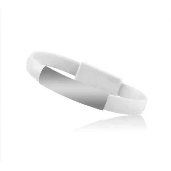 Cablu-bratara plat USB - USB Tip C alb