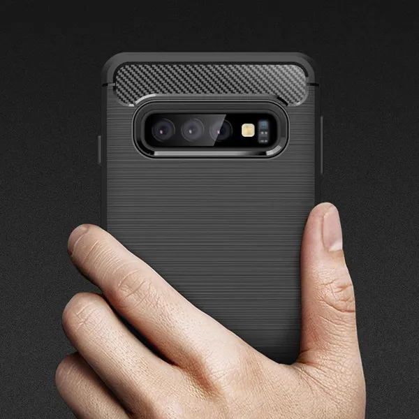 Husa de silicon CARBON pentru SAMSUNG A605 GALAXY A6 PLUS (2018) neagra