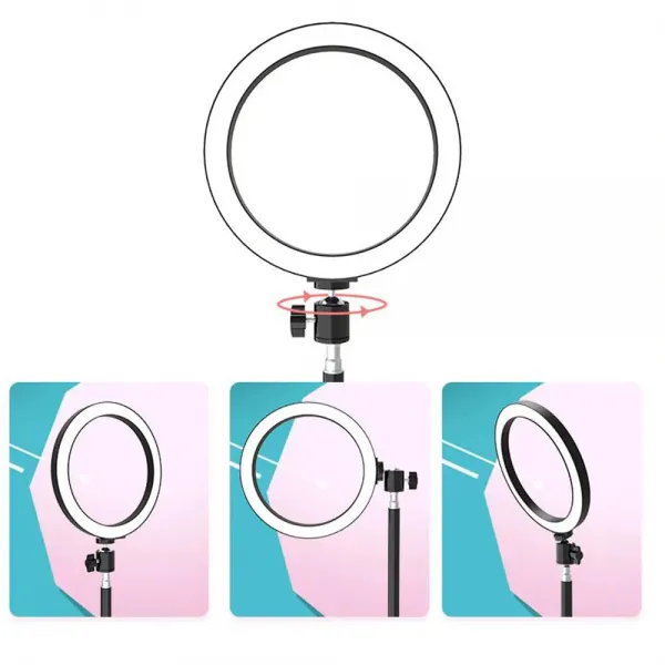 Selfie pack - trepied 1.6m cu lampa LED si suport telefon