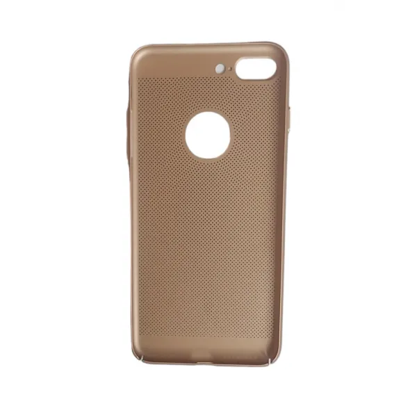 Husa policarbonat perforata pentru iPhone 7 Plus aurie mata