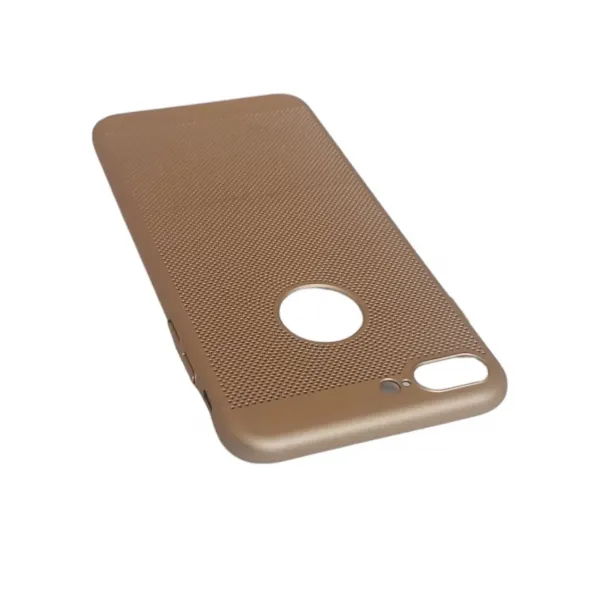 Husa policarbonat perforata pentru iPhone 7 Plus aurie mata
