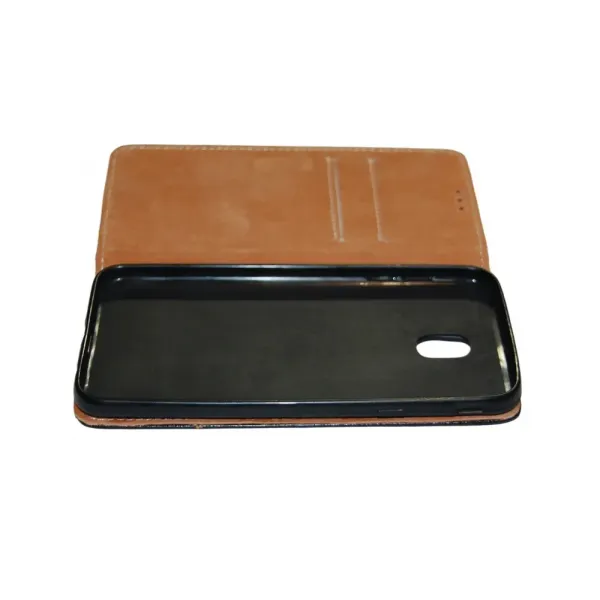 Husa flip Diary Flexy piele naturala neagra pentru SAMSUNG J737 GALAXY J7 2018