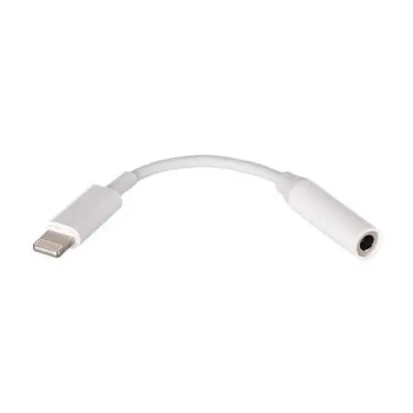 Adaptor casti compatibil iPhone Lightning la jack audio 3.5mm alb