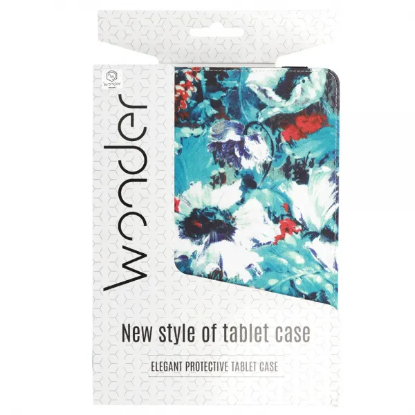 Husa universala tableta 10 inch Wonder, model cu maci albi
