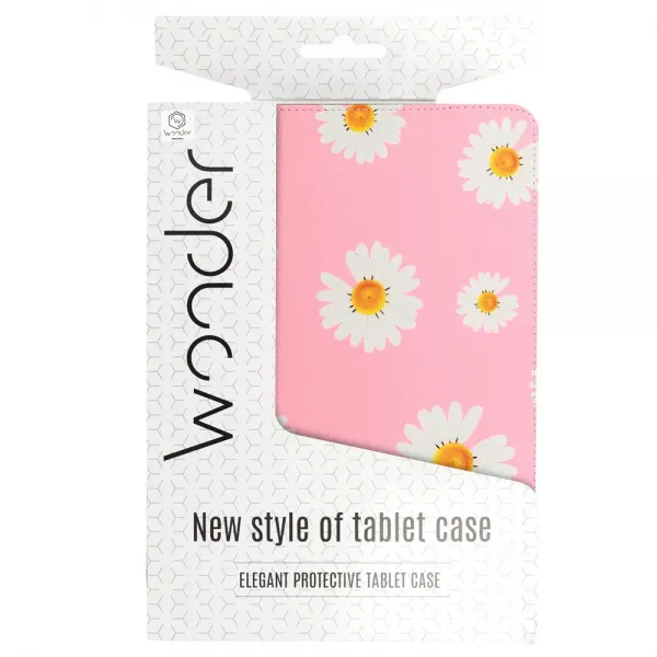 Husa universala tableta 10 inch Wonder, model roz cu margarete