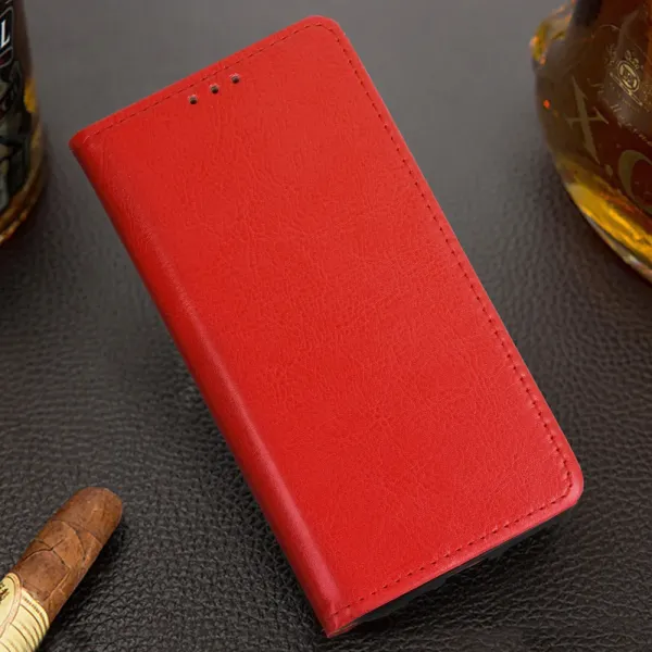 Husa flip Diary Flexy piele naturala rosie pentru Samsung Galaxy A34 5G