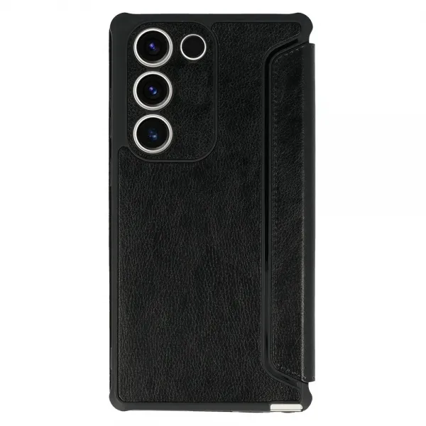 Husa flip Razor Flexy piele ecologica neagra pentru Samsung Galaxy S21 FE