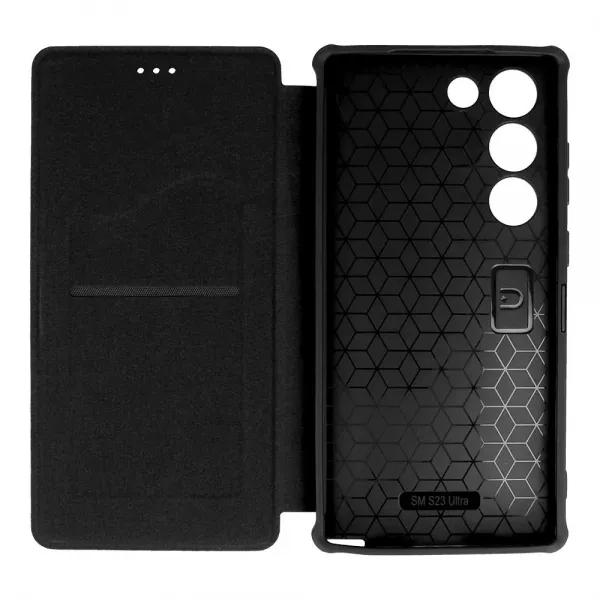 Husa flip Razor Flexy piele ecologica neagra pentru Samsung Galaxy S21 FE