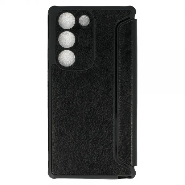 Husa flip Razor Flexy piele ecologica neagra pentru Samsung Galaxy S21 FE