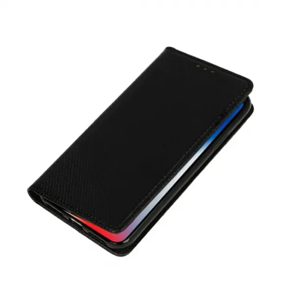Husa Smart Book Magnet Flexy piele ecologica neagra pentru iPhone XR