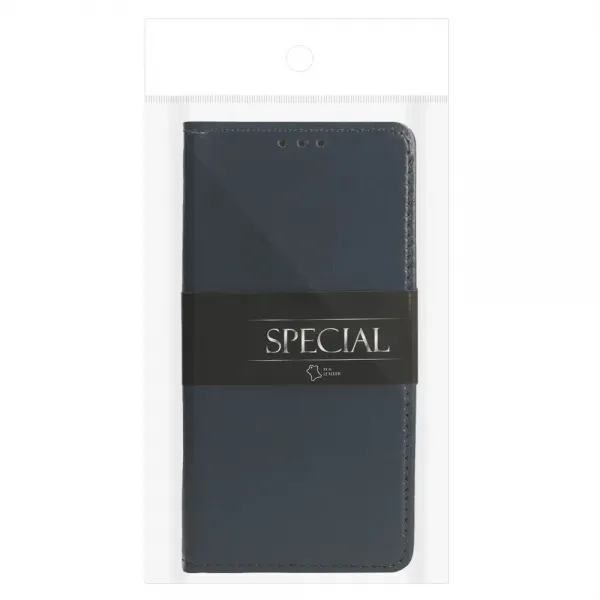 Husa flip Diary Flexy piele naturala bleumarin pentru iPhone 13 PRO