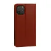 Husa flip Diary Flexy piele naturala maro pentru iPhone 14