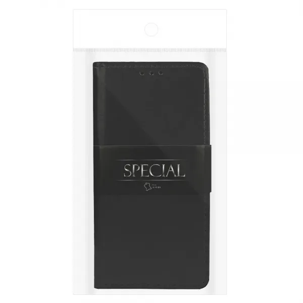 Husa flip Diary Flexy piele naturala neagra pentru iPhone 14 Plus