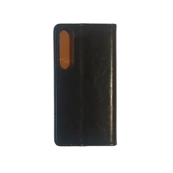 Husa flip Diary Flexy piele naturala neagra pentru Samsung Galaxy S25 Edge