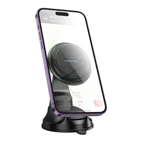 Suport auto magnetic Borofone BH136 pentru bord, negru
