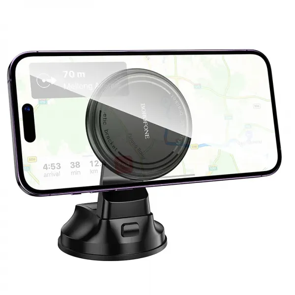 Suport auto magnetic Borofone BH136 pentru bord, negru