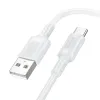 Cablu de date si incarcare premium Borofone BX111 Feliz, USB-A la USB-C, 3A, lungime 1m, alb