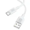 Cablu de date si incarcare premium Borofone BX111 Feliz, USB-A la USB-C, 3A, lungime 1m, alb