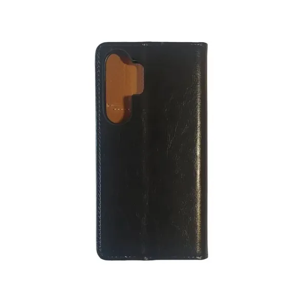 Husa flip Diary Flexy piele naturala neagra pentru Samsung Galaxy S26 Ultra