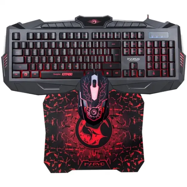 Kit tastatura, mouse si mousepad Marvo KM400+G1
