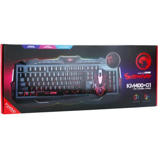 Kit tastatura, mouse si mousepad Marvo KM400+G1