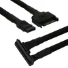 Cablu Nanoxia SATA3 combo, 45 cm, angled, negru