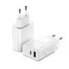 Incarcator retea Dux Ducis C70 - 220V la USB-A si USB Tip C - PD 20W QC 3.0 18W 2A alb