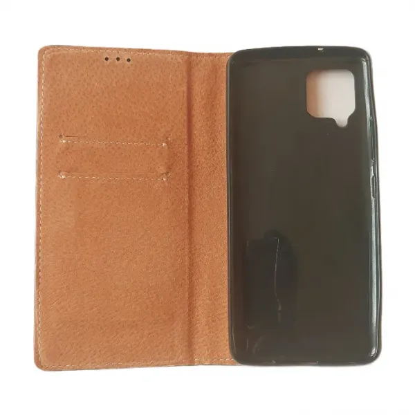 Husa flip Diary Flexy piele naturala bleumarin pentru Samsung Galaxy A42 5G