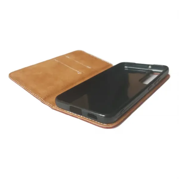 Husa flip Diary Flexy piele naturala maro pentru Samsung Galaxy S22 Plus