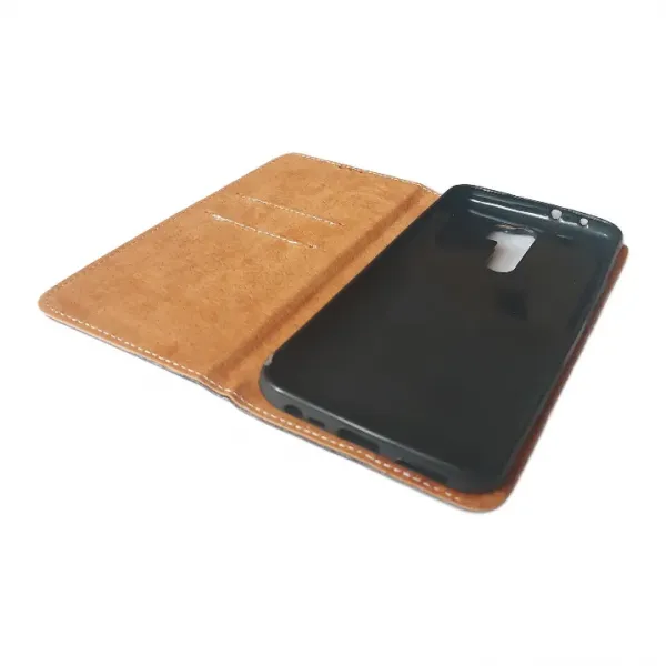 Husa flip Diary Flexy piele naturala neagra pentru Xiaomi REDMI 9